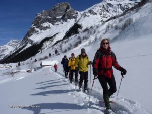 Snowshoe Walking near Pralognan-la-Vanoise - Alps - France