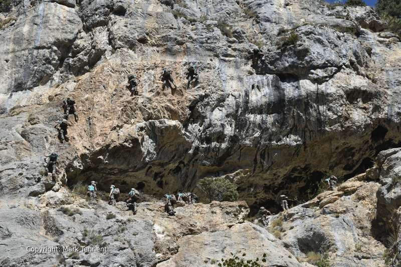 French Soldiers on a via ferrata